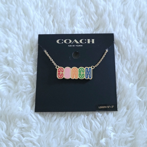Coach Logo Retro☮️ Necklace - NIB - Picture 8 of 15